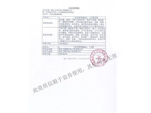 工商變更證明